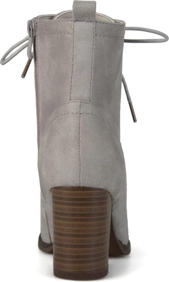 Journee Collection Women's Baylor Lace Up Stacked Heel Booties - Image 11