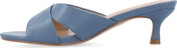 Journee Collection Women's Berkly Kitten Heel Slip On Open Toe Pumps Brown - Image 4