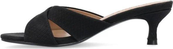 Journee Collection Women's Berkly Kitten Heel Slip On Open Toe Pumps Brown - Image 6