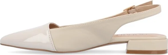 Journee Collection Women's Bertie Sling Back Two Tone Pointed Toe Flats Bone - Image 2