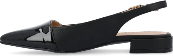 Journee Collection Women's Bertie Sling Back Two Tone Pointed Toe Flats Bone - Image 3