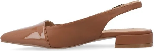Journee Collection Women's Bertie Sling Back Two Tone Pointed Toe Flats Bone - Image 4