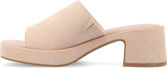 Journee Collection Women's Bessa Slip On Platform Sandals, Nude - Image 2