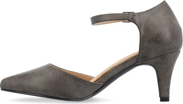 Journee Collection Women's Bettie Almond Toe Mid Heel Pumps Black - Image 3