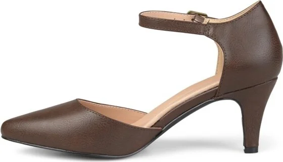 Journee Collection Women's Bettie Almond Toe Mid Heel Pumps Black - Image 4