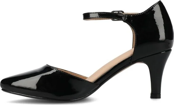 Journee Collection Women's Bettie Almond Toe Mid Heel Pumps Black - Image 6