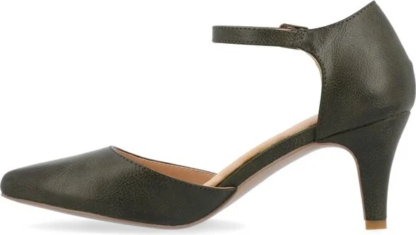 Journee Collection Women's Bettie Almond Toe Mid Heel Pumps Black - Image 7