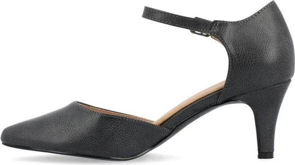 Journee Collection Women's Bettie Almond Toe Mid Heel Pumps Black - Image 10
