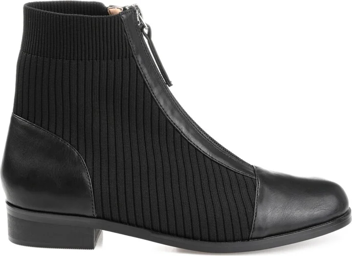 Journee Collection Women's Bexlie Front Zip Knit Ankle Booties - Image 2