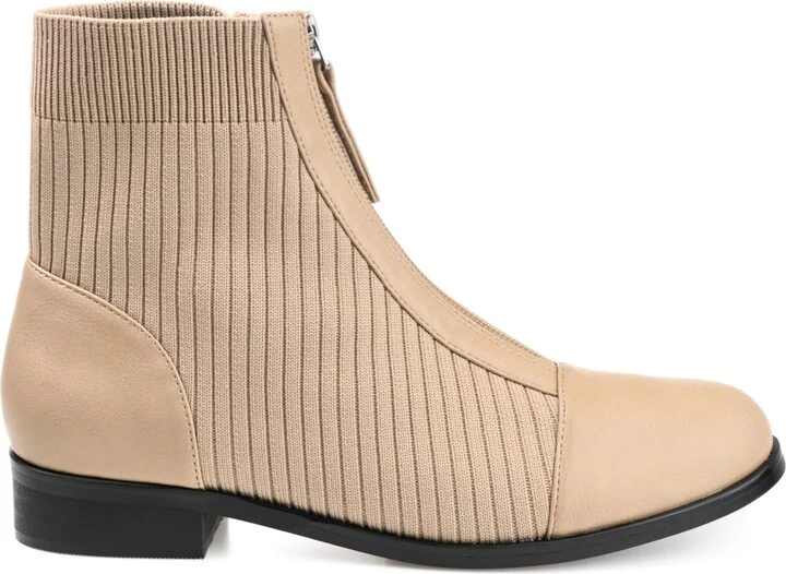 Journee Collection Women's Bexlie Front Zip Knit Ankle Booties - Image 6