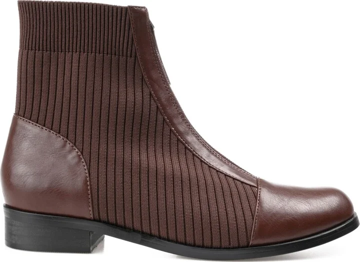 Journee Collection Women's Bexlie Front Zip Knit Ankle Booties - Image 10