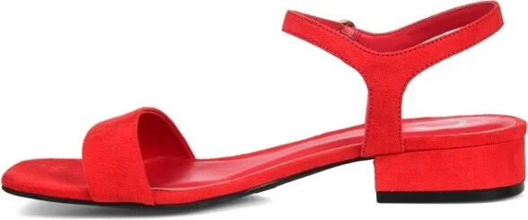 Journee Collection Women's Beyla Open Square Toe Low Block Heel Sandals Red - Image 2