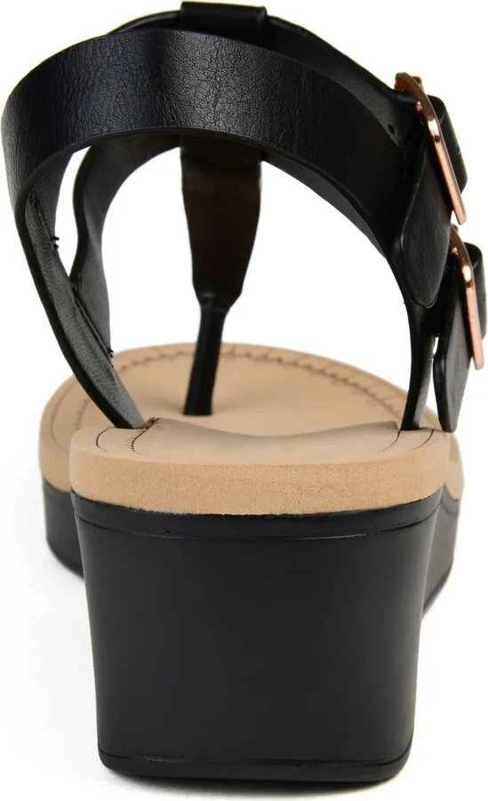 Journee Collection Women's Bianca Double Buckle Platform Wedge Sandals - Image 3