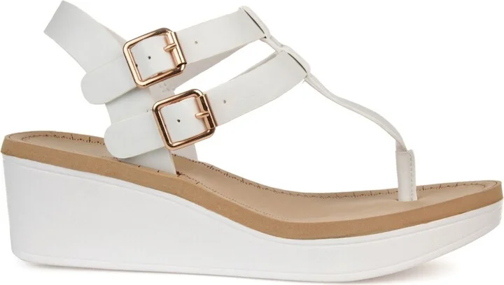Journee Collection Women's Bianca Double Buckle Platform Wedge Sandals - Image 11
