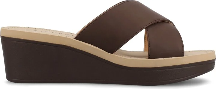 Journee Collection Women's Biara Crisscross Platform Wedge Sandals - Image 7