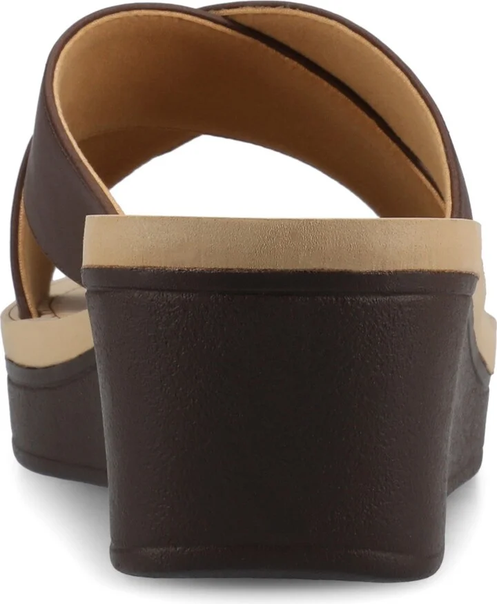 Journee Collection Women's Biara Crisscross Platform Wedge Sandals - Image 8