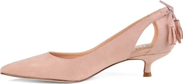 Journee Collection Women's Bindi Pointed Toe Kitten Heel Pumps Pink - Image 6