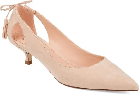 Journee Collection Women's Bindi Pointed Toe Kitten Heel Pumps Pink