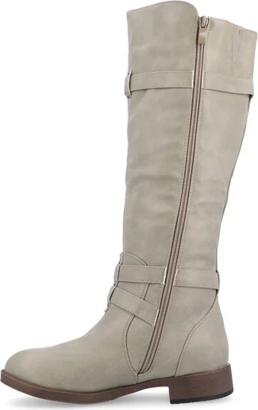 Journee Collection Women's Bite Stacked Heel Riding Boots Black - Image 4