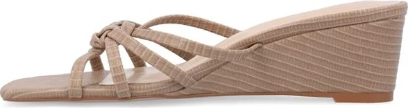 Journee Collection Women's Blayke Multi Strap Slip On Wedge Sandals Grey - Image 3