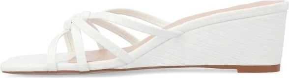 Journee Collection Women's Blayke Multi Strap Slip On Wedge Sandals Grey - Image 7