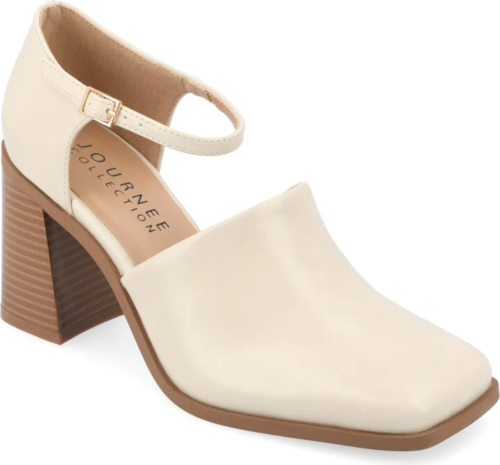 Journee Collection Women's Bobby Block Heel Square Toe Pumps