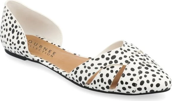Journee Collection Women's Brandee Slip On Almond Toe Ballet Flats Animal
