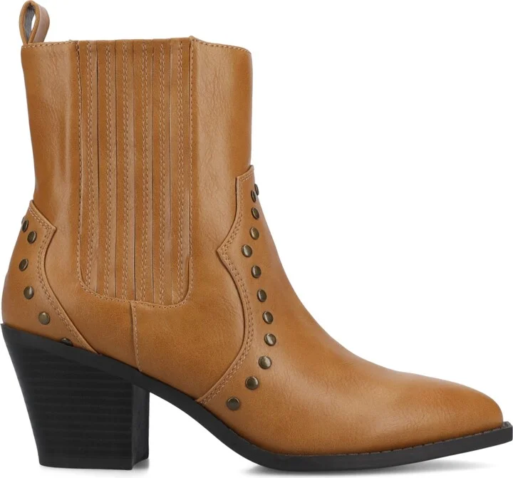 Journee Collection Women's Braylee Western Studded Ankle Booties - Image 6