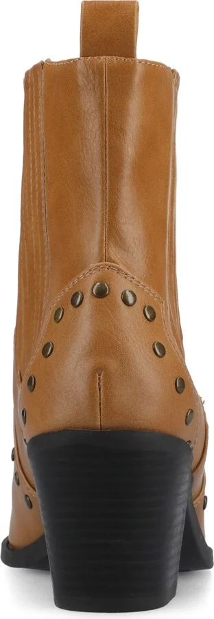Journee Collection Women's Braylee Western Studded Ankle Booties - Image 7