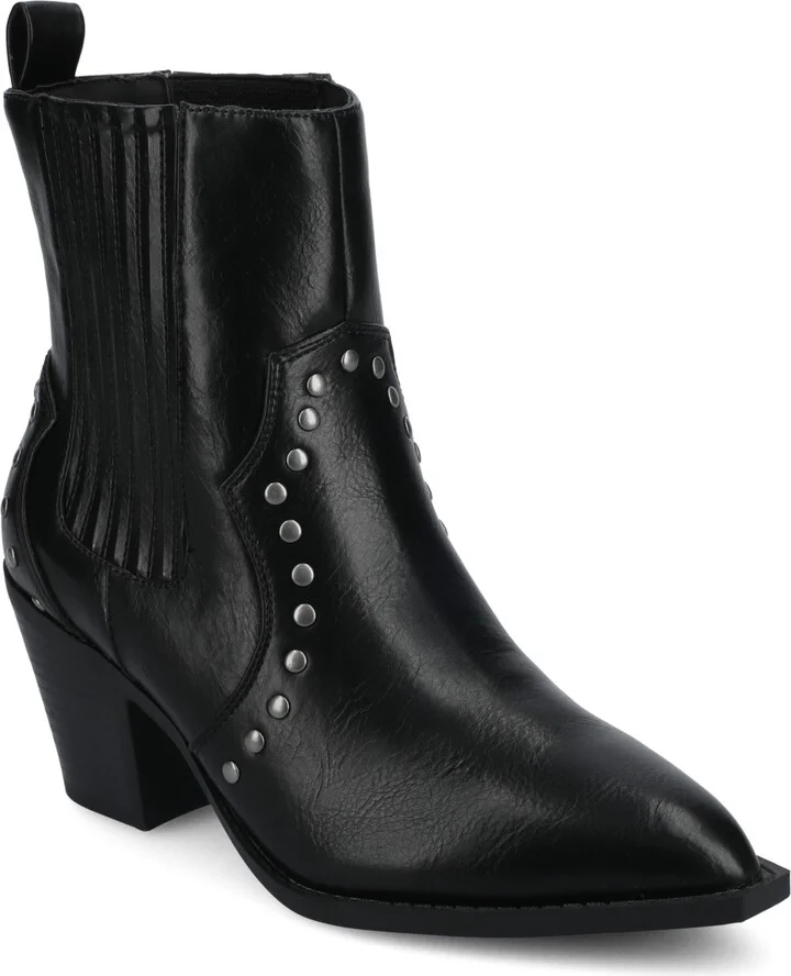 Journee Collection Women's Braylee Western Studded Ankle Booties