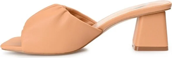 Journee Collection Women's Briarr Open Square Toe Block Heel Sandals Tan - Image 5