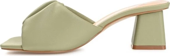 Journee Collection Women's Briarr Open Square Toe Block Heel Sandals Tan - Image 7