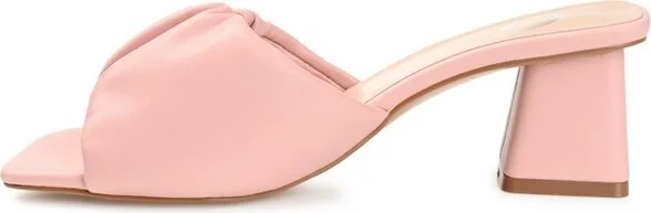 Journee Collection Women's Briarr Open Square Toe Block Heel Sandals Tan - Image 8