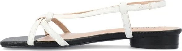 Journee Collection Women's Bridget Sling Back Low Block Heel Sandals Taupe - Image 3