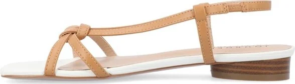 Journee Collection Women's Bridget Sling Back Low Block Heel Sandals Taupe - Image 5