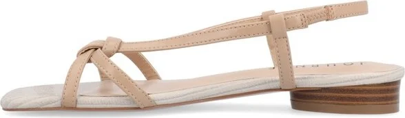 Journee Collection Women's Bridget Sling Back Low Block Heel Sandals Taupe - Image 8