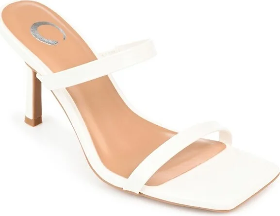 Journee Collection Women's Brie Open Toe Mid Stiletto Pumps Off White