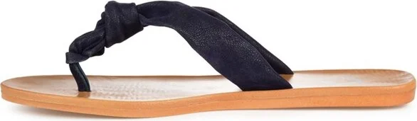 Journee Collection Women's Brindle Flip Flop Flat Sandals Navy - Image 2