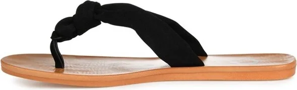 Journee Collection Women's Brindle Flip Flop Flat Sandals Navy - Image 5