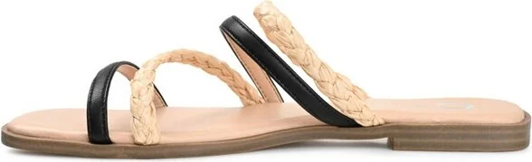 Journee Collection Womens Brinna Tru Comfort Foam Low Stacked Heel Slide Sandals Black 11 - Image 2