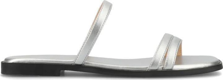 Journee Collection Women's Brisa Multi Strap Slip On Flat Sandals - Image 7