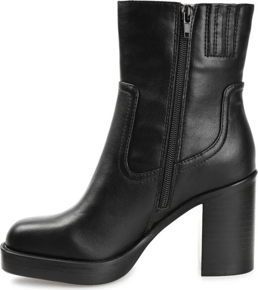 Journee Collection Womens Brittany Tru Comfort Foam Inside Zip Platform Booties Black 11 - Image 2