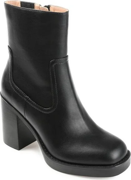 Journee Collection Womens Brittany Tru Comfort Foam Inside Zip Platform Booties Black 11