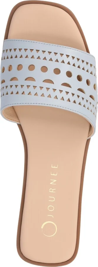 Journee Collection Women's Brodie Perforated Slide Flat Sandals - Image 4