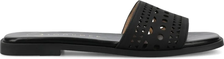 Journee Collection Women's Brodie Perforated Slide Flat Sandals - Image 7