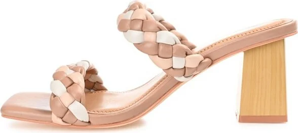 Journee Collection Women's Bronte Open Square Toe Block Heel Sandals Denim - Image 3