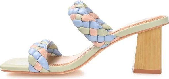 Journee Collection Women's Bronte Open Square Toe Block Heel Sandals Denim - Image 4