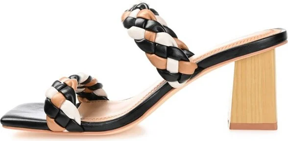 Journee Collection Women's Bronte Open Square Toe Block Heel Sandals Denim - Image 5
