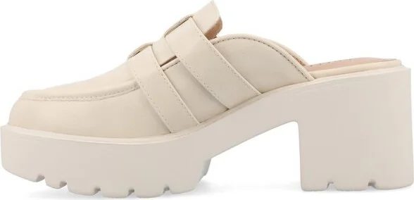 Journee Collection Women's Brydie Light Weight Platform Mule Pumps, Tan - Image 3