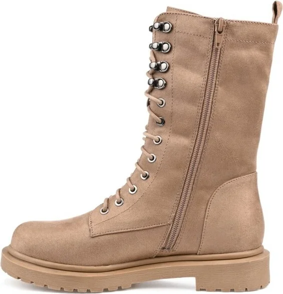Journee Collection Women's Cadee Inside Zip Block Heel Booties Taupe - Image 2